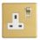 Contactum Lyric 13A 1-Gang DP Switched Socket Outlet Brushed Brass  with White Inserts