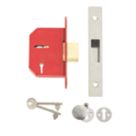 Union Fire Rated  5 Lever Stainless Steel Mortice Deadlock 68mm Case - 45mm Backset
