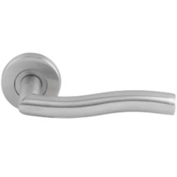 Smith & Locke Chesil Lever On Rose Door Handles Pair Brushed Stainless Steel