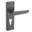 Designer Levers Victorian Fire Rated Long Straight Lever Euro Lock Door Handle Pair Matt Black