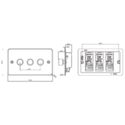 Knightsbridge  3-Gang 2-Way LED Intelligent Dimmer Switch  Brushed Brass