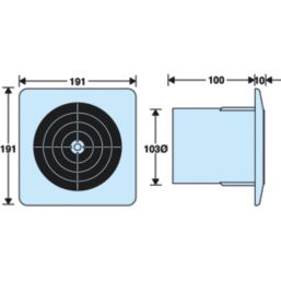 Manrose LP150STW 150mm (6") Axial Kitchen Extractor Fan with Timer White 240V