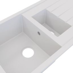 Swirl Erzen 1.5 Bowl  White Composite Sink 1000mm x 500mm