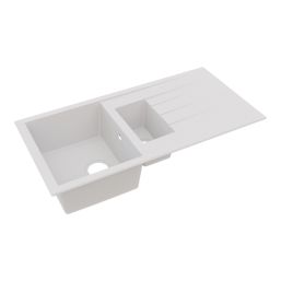 Swirl Erzen 1.5 Bowl  White Composite Sink 1000mm x 500mm