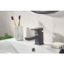 Bristan Cobalt Black 113mm Cloakroom Lever Mono Basin Mixer Tap  With Clicker Waste
