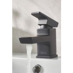 Bristan Cobalt Black 113mm Cloakroom Lever Mono Basin Mixer Tap  With Clicker Waste