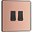 British General Evolve 20 A 16AX 2-Gang 2-Way Light Switch  Copper with Black Inserts