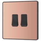 British General Evolve 20 A 16AX 2-Gang 2-Way Light Switch  Copper with Black Inserts