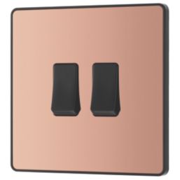British General Evolve 20 A 16AX 2-Gang 2-Way Light Switch  Copper with Black Inserts