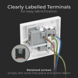 British General 900 Series 13A 1-Gang SP Switched Plug Socket White