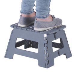 Essentials Plastic 1 Step 220mm Folding Step Stool With Platform