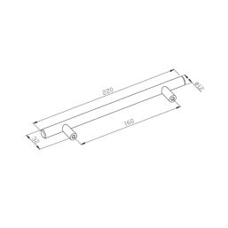 Essentials Annatto T Bar Handles Brushed Copper 220mm 2 Pieces