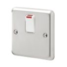 MK Contoura 20A 1-Gang DP Control Switch Brushed Stainless Steel with Neon with White Inserts