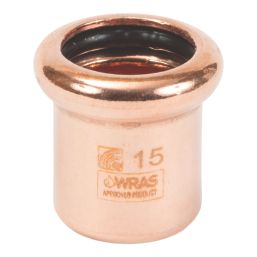 Flomasta  Copper Press-Fit M-Profile Stop Ends 15mm 2 Pack