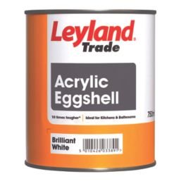 Leyland Trade  750ml Brilliant White Acrylic Eggshell Emulsion Kitchen & Bathroom Paint