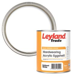 Leyland Trade  750ml Brilliant White Acrylic Eggshell Emulsion Kitchen & Bathroom Paint