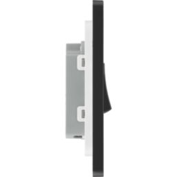 British General Evolve 10A 1-Gang 1-Way Press Switch Satin Brass with Black Inserts