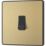 British General Evolve 10A 1-Gang 1-Way Press Switch Satin Brass with Black Inserts
