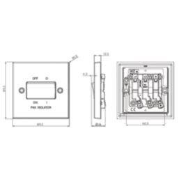 Knightsbridge  10AX 1-Gang TP Fan Isolator Switch Antique Brass
