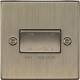 Knightsbridge  10AX 1-Gang TP Fan Isolator Switch Antique Brass