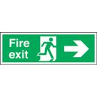 Non Photoluminescent "Fire Exit" Right Arrow Sign 150mm x 450mm