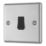 LAP  20A 16AX 1-Gang 2-Way Light Switch  Brushed Stainless Steel with Black Inserts