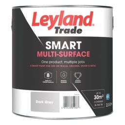 Leyland Trade 2.5Ltr Dark Grey Eggshell Emulsion Multi-Surface Paint