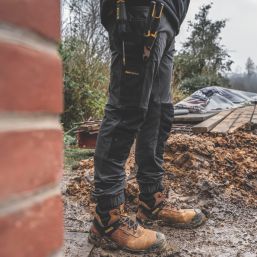 DEWALT Jefferson Work Trousers Grey/Black 36" W 31" L