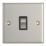 Contactum iConic 10AX 1-Gang 2-Way Light Switch  Brushed Steel with Black Inserts