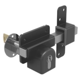 GateMate Black Double-Locking Euro Long Throw Lock 50mm