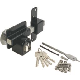 GateMate Black Double-Locking Euro Long Throw Lock 50mm