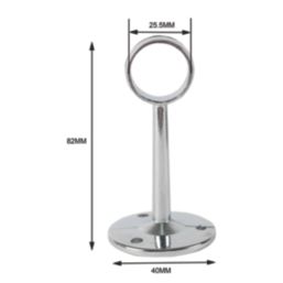 Essentials Rail Centre Brackets Polished Chrome 25mm 10 Pack