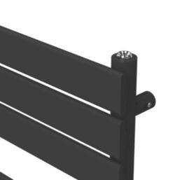 Flomasta Flat Bar 1000mm x 500mm 1576BTU Black Vertical Designer Radiator