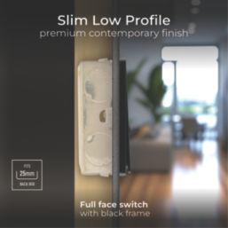 British General Evolve 20A 16AX 1-Gang Intermediate Light Switch Black Chrome