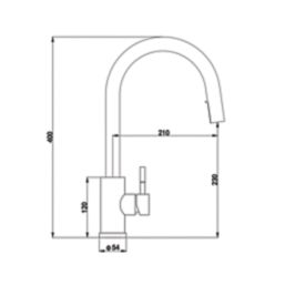 ETAL Velia  Concealed Pull-Out Kitchen Mixer Tap Brushed Brass