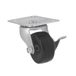 Essentials Heavy Duty Braked Swivel Castor 65mm Black