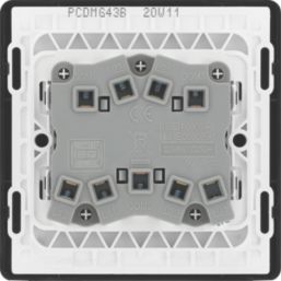 British General Evolve 20 A  16AX 3-Gang 2-Way Light Switch  Grey with Black Inserts