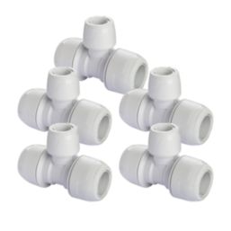 Hep2O  Plastic Push-Fit Reducing Keyless Tee 22mm x 22mm x 15mm 5 Pack