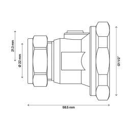 Flomasta Ball Pump Valve 22mm x 1 1/2"