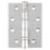 Smith & Locke  Polished Chrome Grade 13 Fire Rated Square Ball Bearing Hinges 102mm x 76mm 2 Pack
