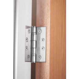 Smith & Locke  Polished Chrome Grade 13 Fire Rated Square Ball Bearing Hinges 102mm x 76mm 2 Pack