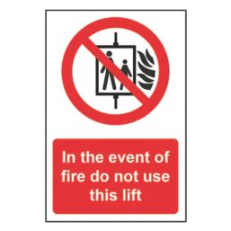 Essentials  Non Photoluminescent "Fire Do Not Use Lift" Sign 200mm x 300mm