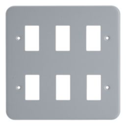 Contactum  6-Module Grid Metal Clad Faceplate