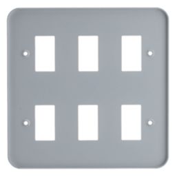 Contactum  6-Module Grid Metal Clad Faceplate