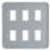 Contactum  6-Module Grid Metal Clad Faceplate