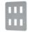 Contactum  6-Module Grid Metal Clad Faceplate