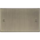 Knightsbridge  2-Gang Blanking Plate Antique Brass