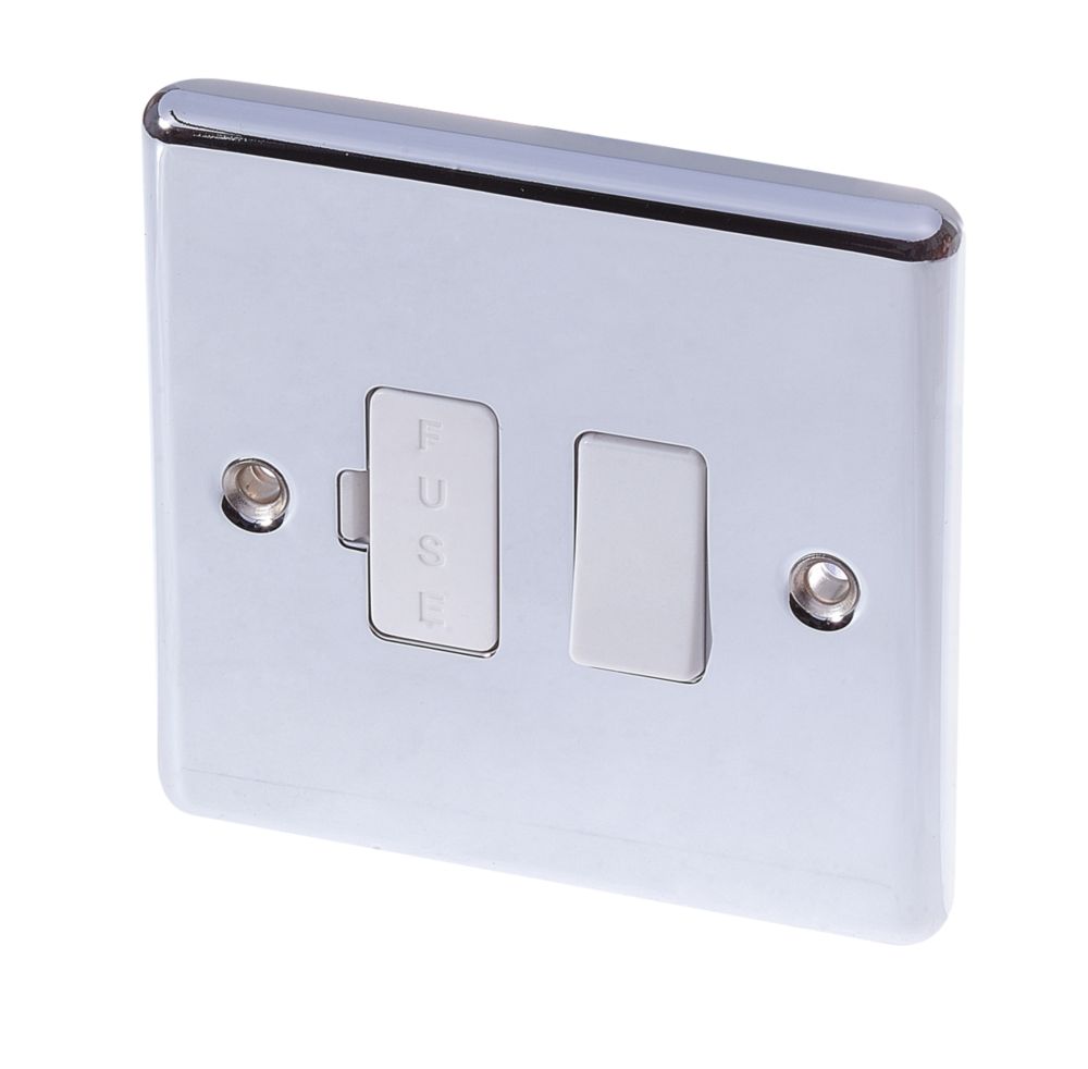 LAP 13A Switched Fused Spur Polished Chrome with White Inserts | Fused ...