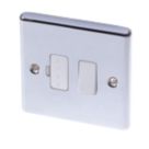 LAP  13A Switched Fused Spur  Polished Chrome with White Inserts