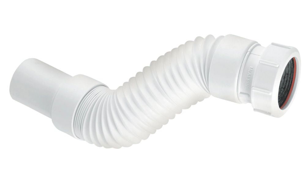 McAlpine Flexcon5 Flexible Waste Pipe Fitting White 32mm x 165210mm